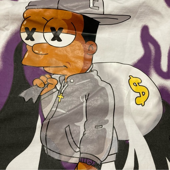 Genuine Merchandise Short Sleeve Tee with Simpsons Style Graphic - Some Wear - Picture 13 of 13